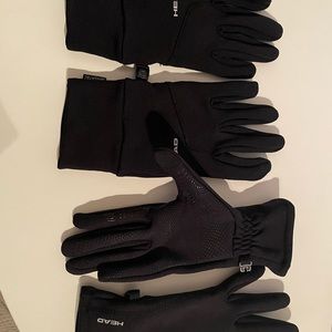 two pairs of women’s head sensatec HEAD brand black gloves. Size medium